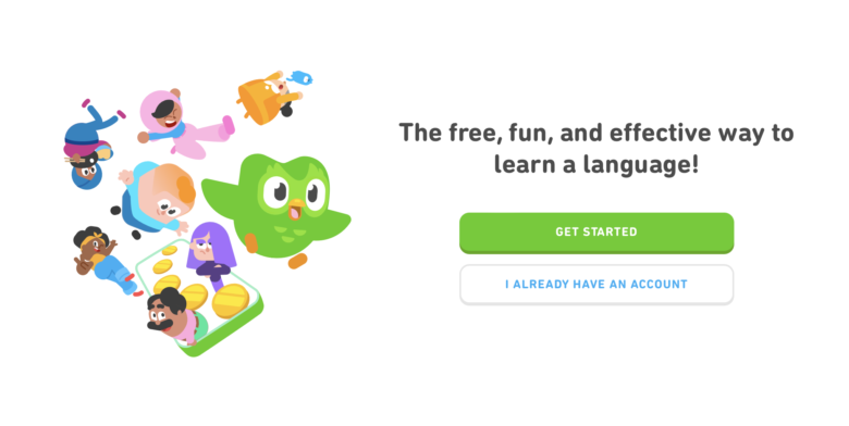 Duolingoのホームページ